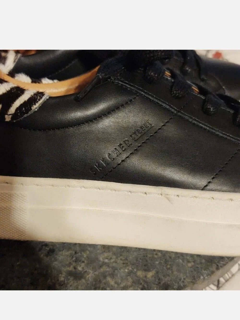 SKECHER STREET LA Black Leather Sneakers 7